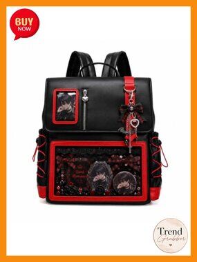 K-pop Ita Backpack, Large Transparent Display Window, Photocard Holder, Side